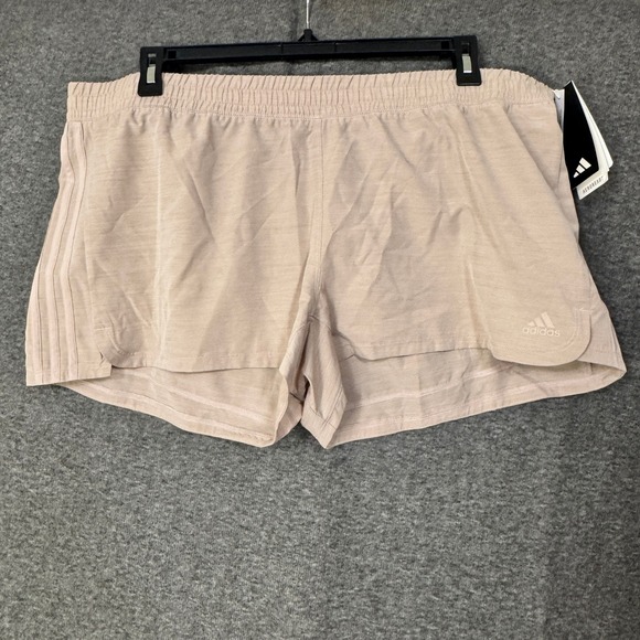 Adidas Women's 2XL HTHR WVN Pacer Training Shorts‎ Wonder Taupe Aeroready - Picture 1 of 11